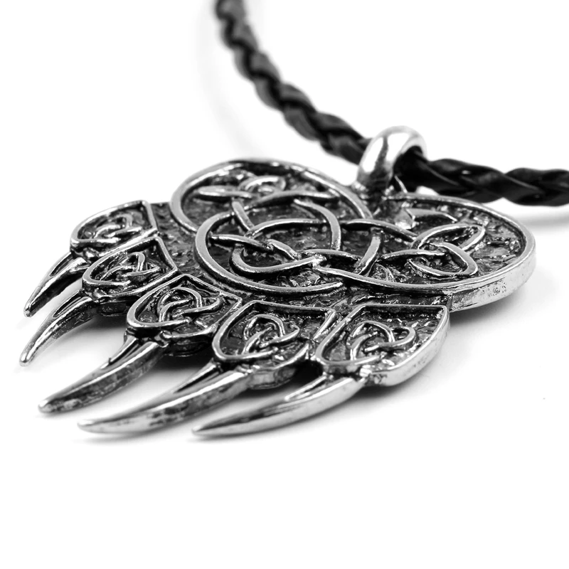 Veles Stamp Slavic Bear Claw Print Charm Lewis Pendant Necklace Antique  Colar Odin \'s Symbol Of Norse Viking Jewelry