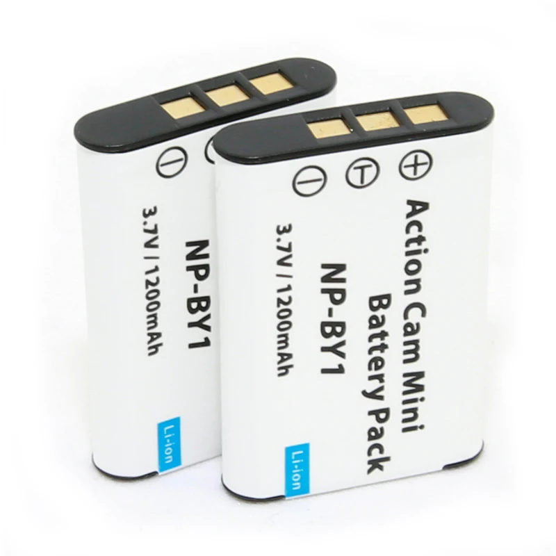 

2pcs Hot sell NP-BY1 NPBY1 BY1 Rechargeable Camera Battery For HDR-AZ1VR AZ1 AZ1V AZ1VR Sport Action Cam Mini Camcorder