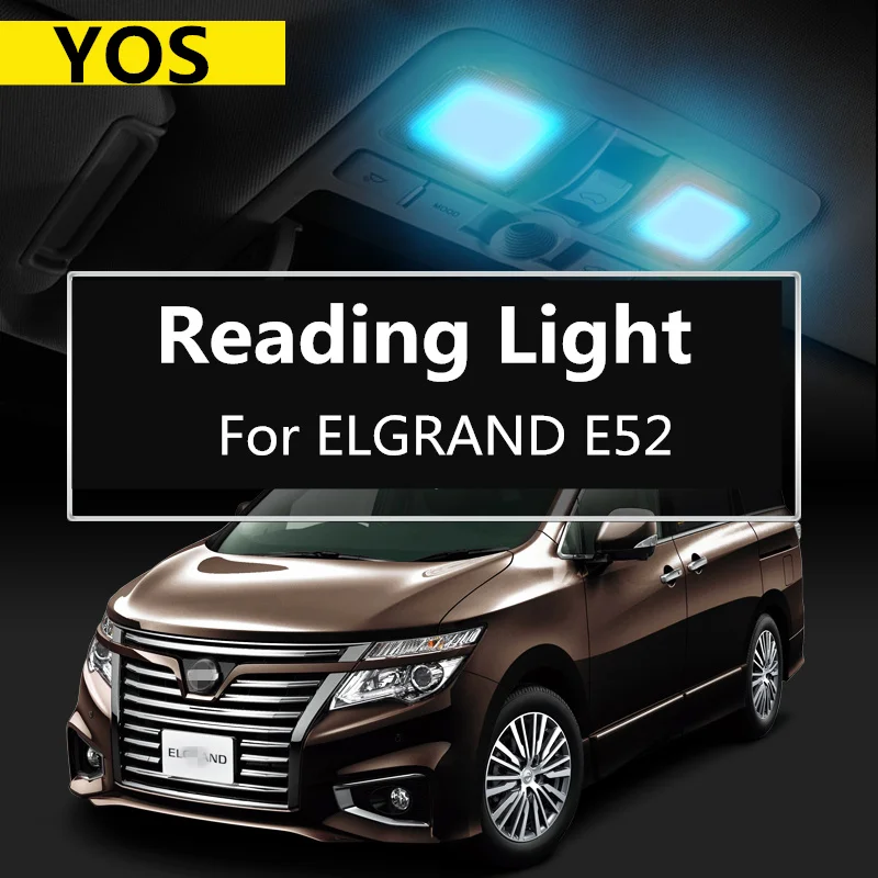 Car Reading Light LED Ceiling Light Indoor Interior Light Door Light 12V 5300K 12W Refit For ELGRAND E52 2010-2019