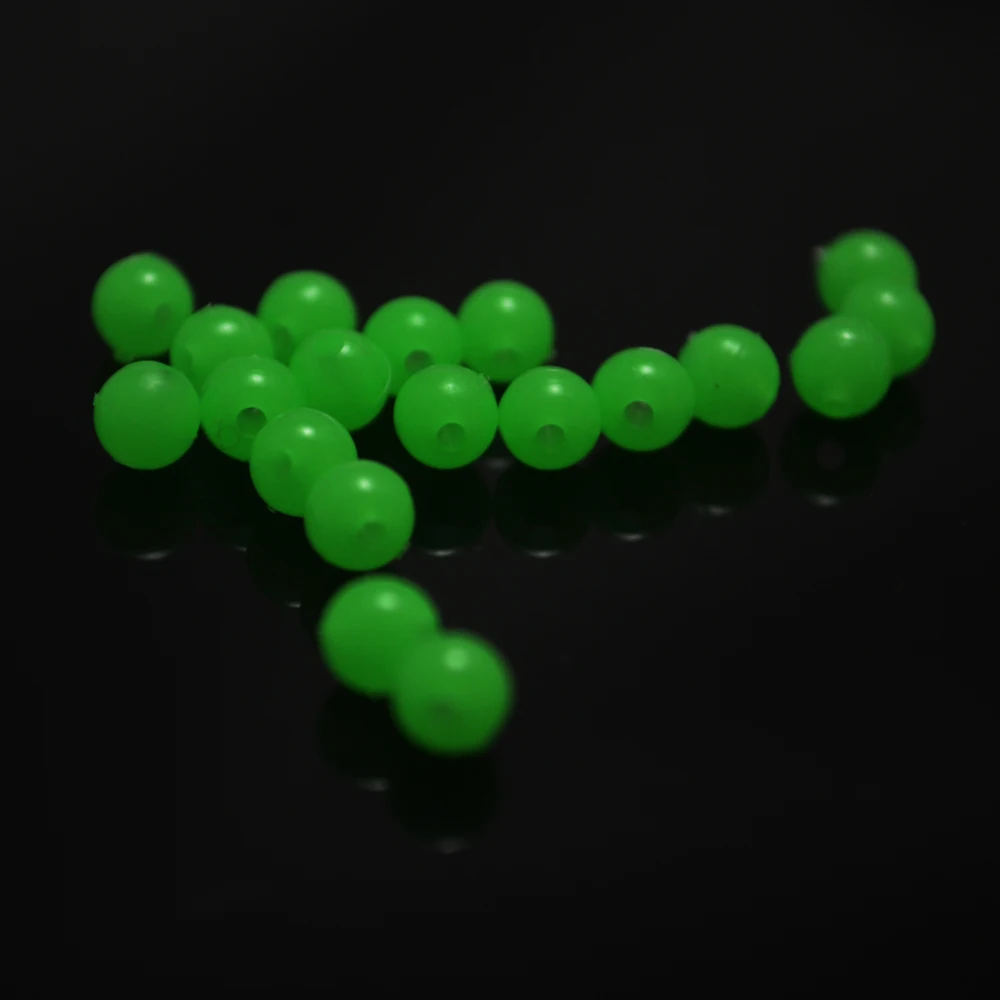 

MNFT 200pcs/lot Green Plastic Bead Diameter 5MM Carp Fishing Bait Feeder Artificial Parts Supplies Weak Luminous