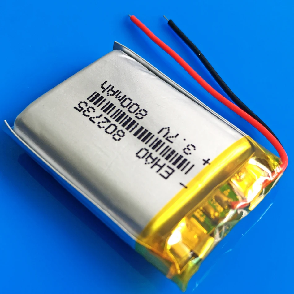5 pcs 3.7V 800mAh batteria ai polimeri di litio Lipo ricaricabile 802735 per registratore GPS altoparlante massaggiatore fotocamera orologi intelligenti MP3