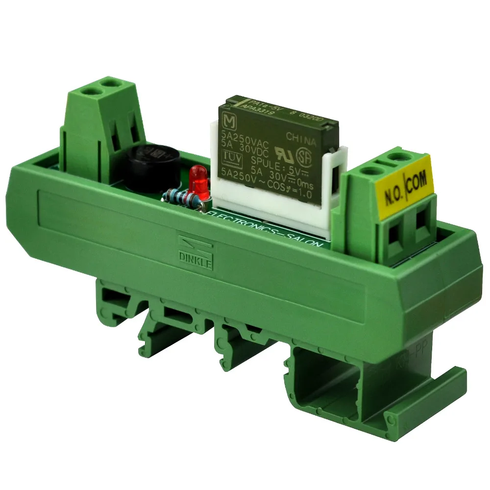 

Electronics-Salon AC/DC 5V Slim DIN Rail Mount 5Amp SPST-NO Power Relay Interface Module, PA1a-5V.