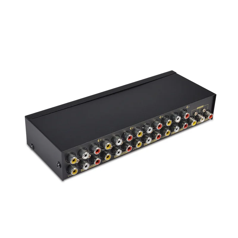 8 Port AV Commutateur Distributeur RCA Audio Vidéo Splitter Switcher TV DVD Moniteur 8 en 1 sortie FJ-801AV