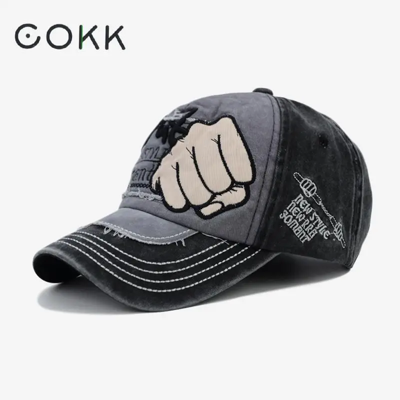 Czapka z daszkiem COKK damska czapka z daszkiem czapki dla mężczyzn Unisex czapka tata haft casuquette zmiękczana bawełna czapka w stylu Hip-Hop męska