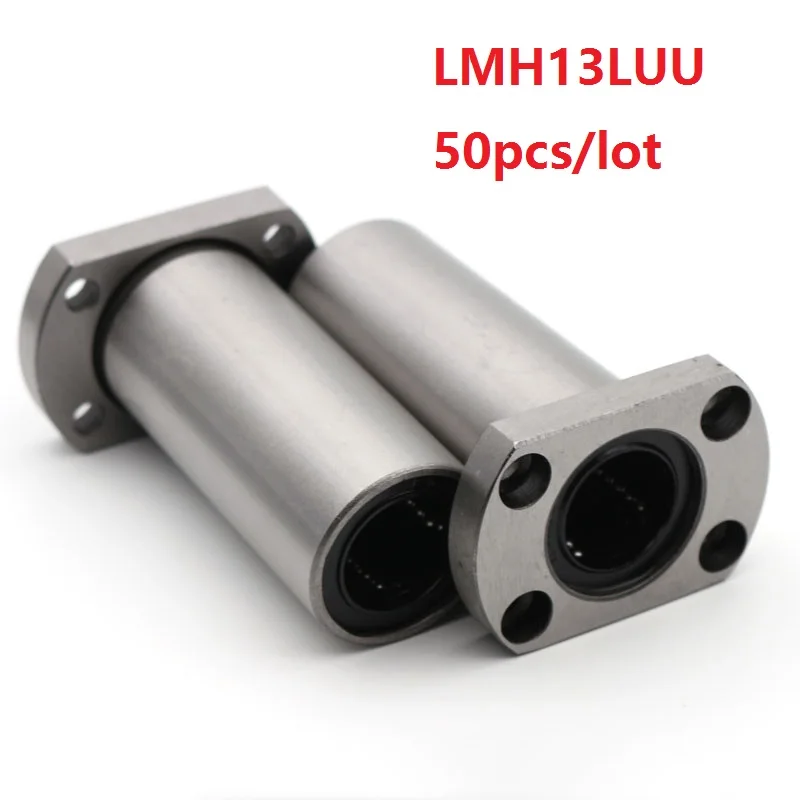 50pcs/lot LMH13LUU Long Type Oval Flange linear motion ball bearing bushing for CNC 3D printer Linear Rod