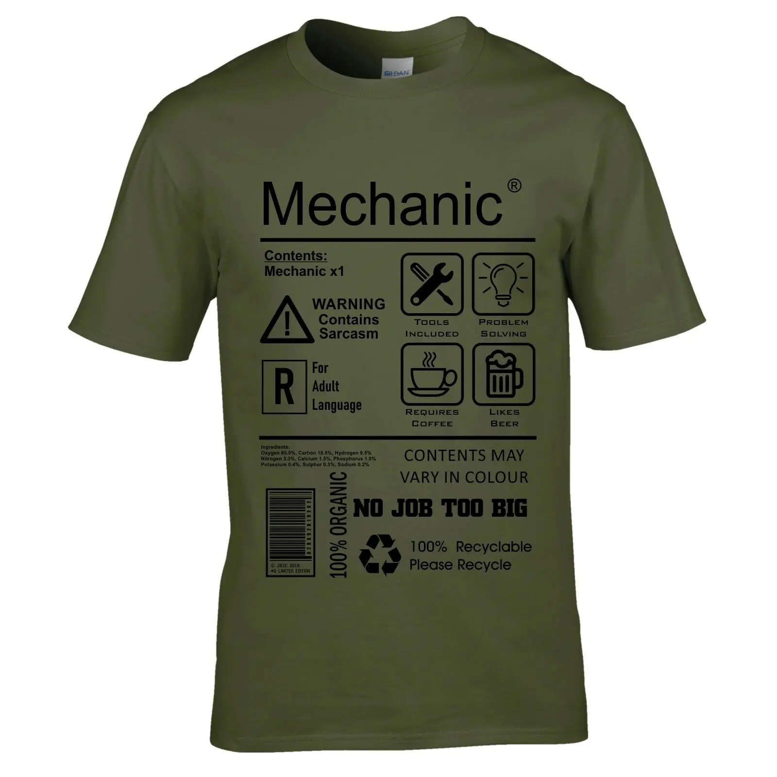 Funny Mechanic Package Care Instructions Mens T-Shirt Top Mechanical Engineer 2019 New Fashion Print O-Neck Man Print T Shirt