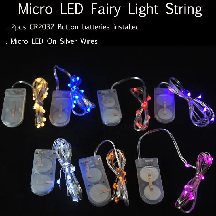 Factory wholesale cheap Coin CR2032 battery operated string lights Christmas led waterproof battery operated rope lights