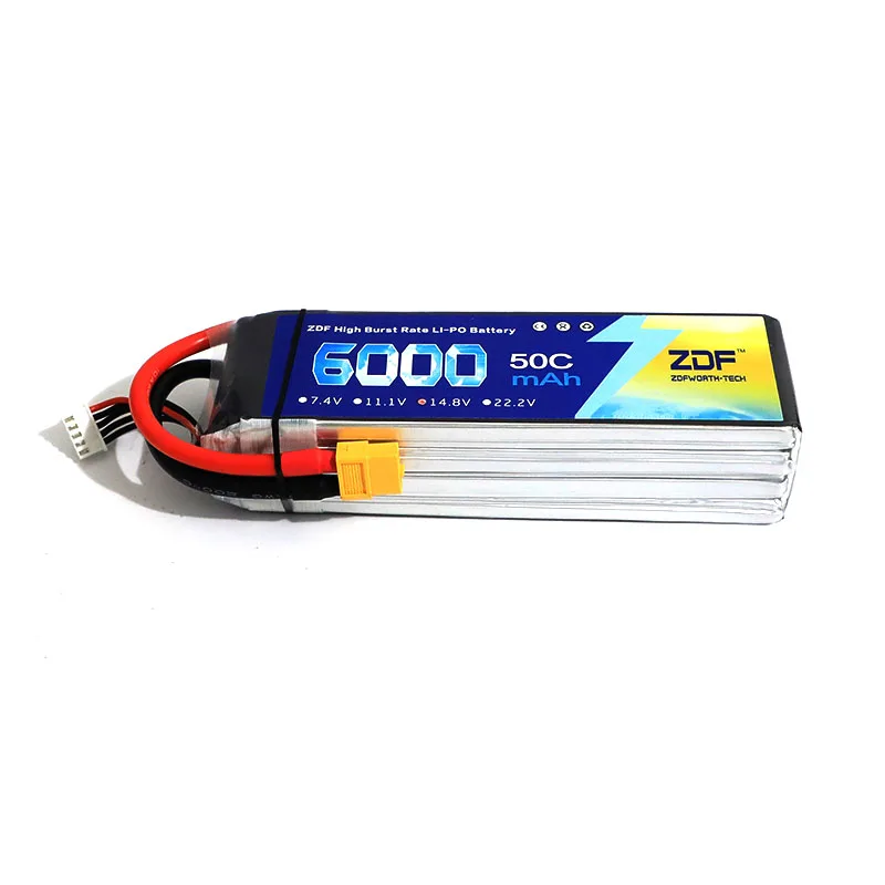 ZDF Lipo Battery 4S 14.8V 6000mAh 50C Max 100C for RC Drone FPV UAV Helicopter Quadcopter Li-ion Batteria Akku