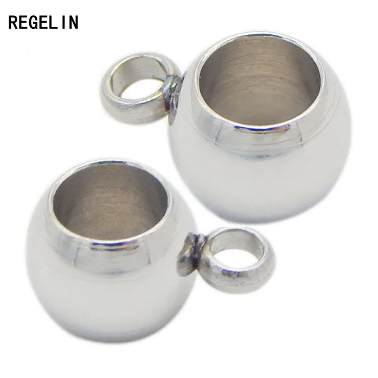 REGELIN 20pcs Stainless Steel Pendant Clip & Pendant Claps Silver Tone Bail Beads for DIY Jewelry Making Findings Hole 3/4mm