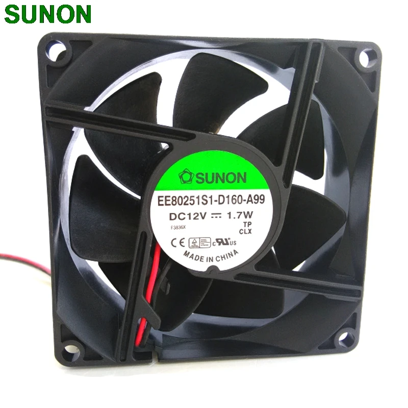 

For Sunon EE80251S1-D160-A99 80*80*25mm DC12V 1.7W silent 80mm cooling fan dc brushless