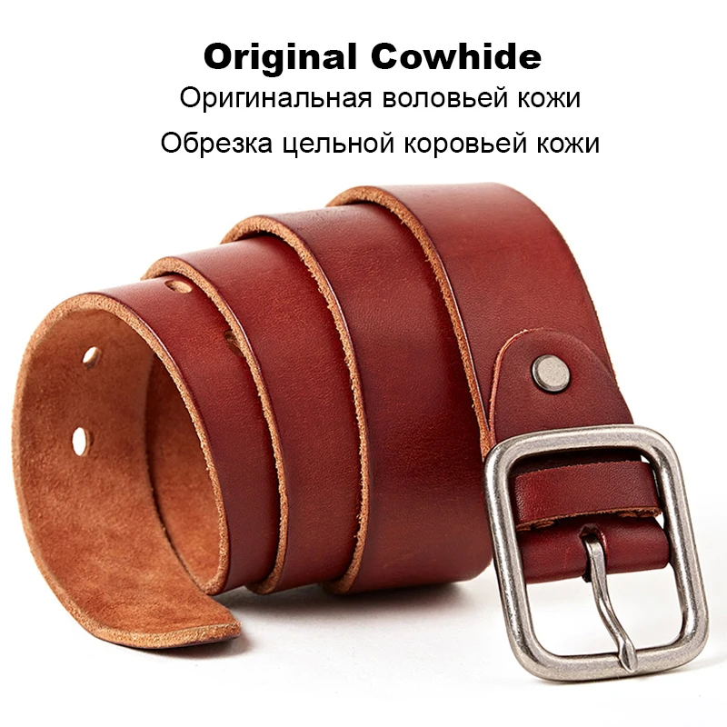 MEDYLA Men's Genuine Leather Belt Alloy Buckle Retro design High-quality Brand  Belt For Men Top cowhide production MD605