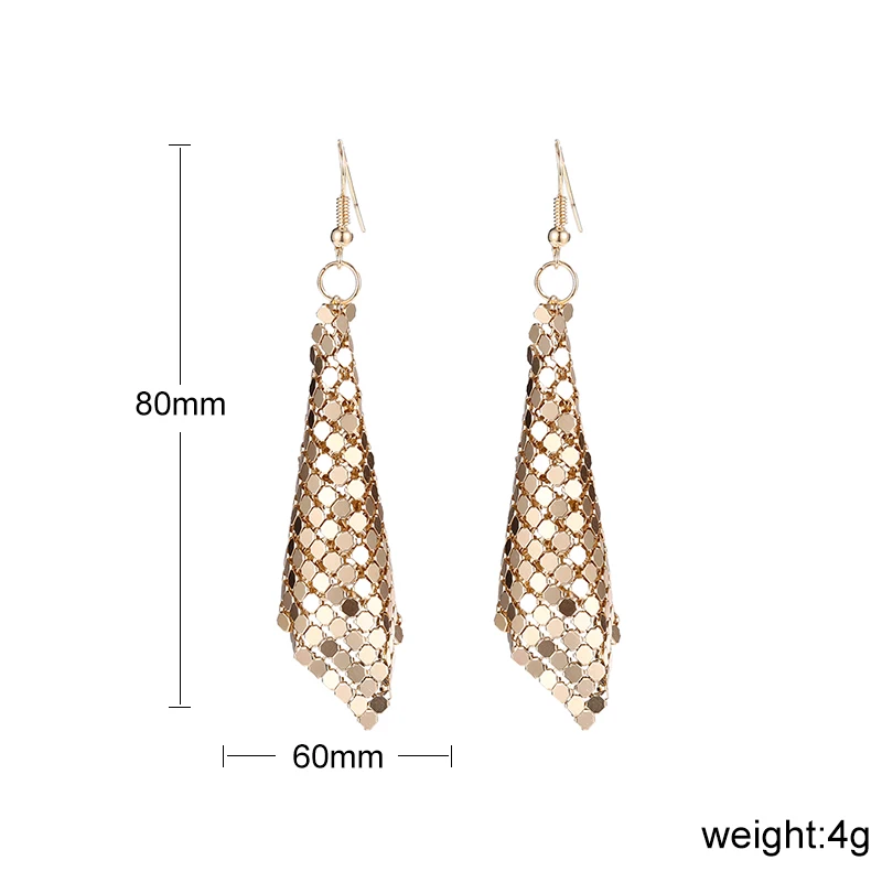 HOCOLE Fashion Sequins Drop Earrings For Women Handmade Trendy Female Shiny Dangle Earring Statement Jewelry Girls Wedding Party