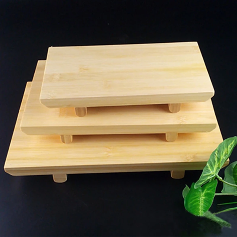 Rectangular Bamboo Sushi Flat Plate, Sashimi Tray, Restaurant Sushi Board, Nigiri Plate, Natural Tableware, Food Dish Shelf