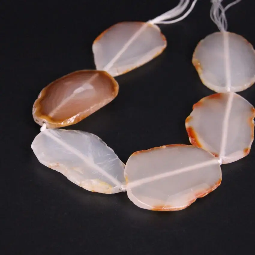 

Large Size Approx6PCS/strand Natural Agates Faceted Slab Nugget Loose Beads,Gems Stone Slice Pendants Nacklace Jewelry Making