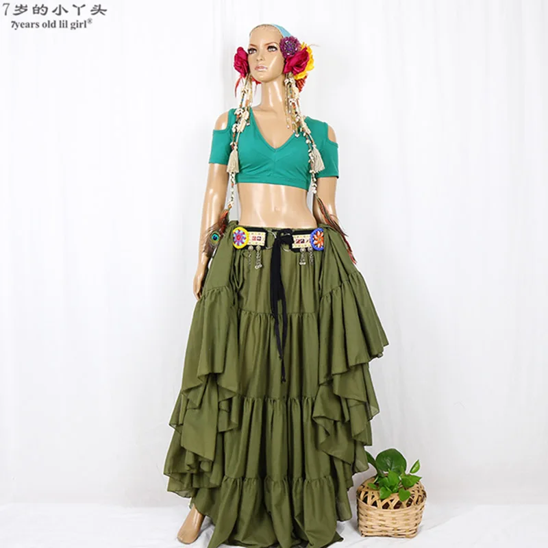 Lycra cotton Belly Dance choli Drop Short Sleeve Top Fat chance Tribal Costume CFF01-05