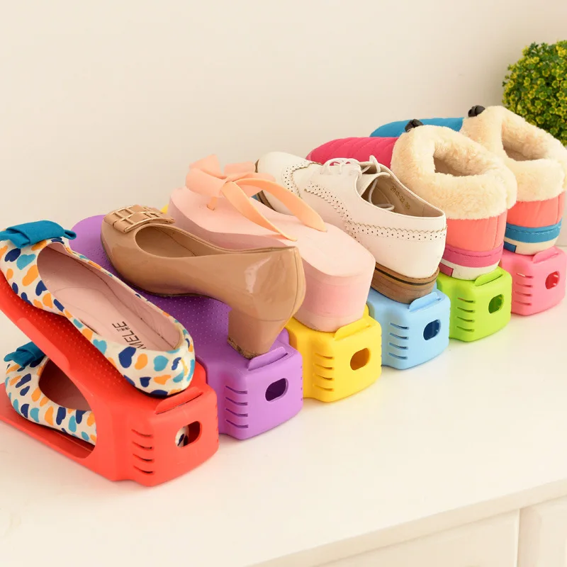 Thickened integrated shoe rack adjustable storage shoe rack simple plastic shoe rack double shoe rack wholesale