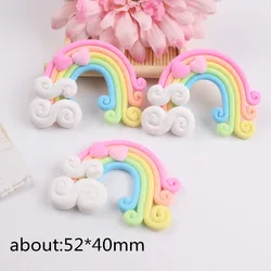 10pcs/lot kawaii polymer clay rainbow with heart new arrival