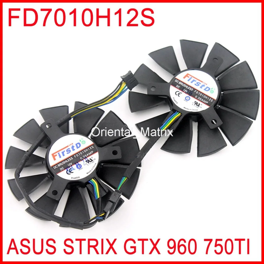 2pcs/lot FD7010H12S 12V 0.35A 85mm 39x39x39mm With 4Pin For Asus Strix GTX960 GTX750TI Graphics Card Cooler Fan