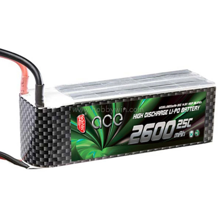 ACE 14.8V/4S 2600mAh 25C 65A constant discharge LiPo Battery T plug RC model Lipoly power pack