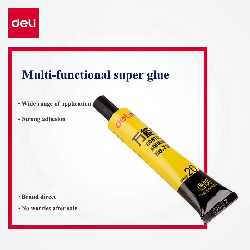 1PCS Deli 7149 All-purpose adhesive Super glue gel type stong glue fast dry glue 20ml/bottle metal plastic ceramic wood glue