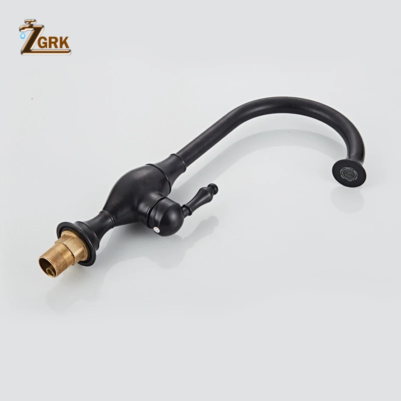 ZGRK Retro Black Kitchen Faucet Swivel Spout Singe Handle Brass Kitchen Mixer Faucet Oil Rubbed Black Bronze Kitchen Taps