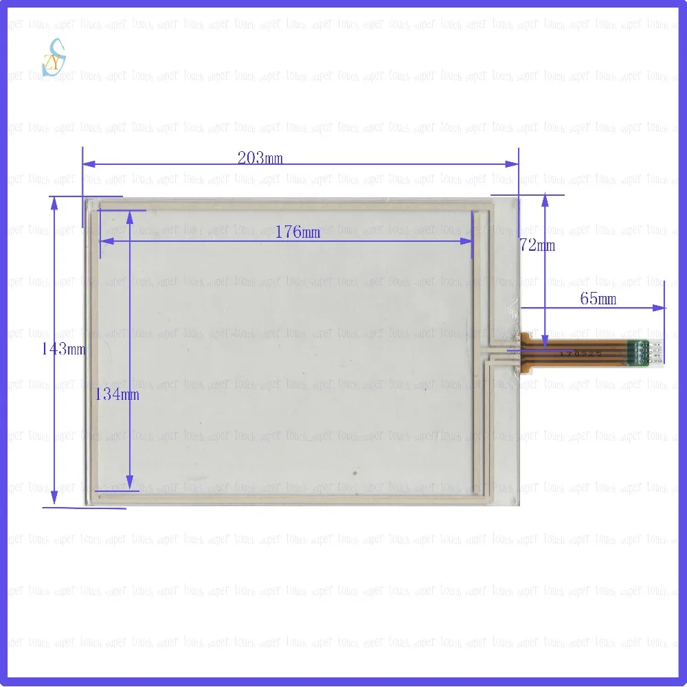 ZhiYuSun 170925  203mm*143mm  8inch 4-wires resistive touch panel for Car DVD, 203*143 for  Industrial control