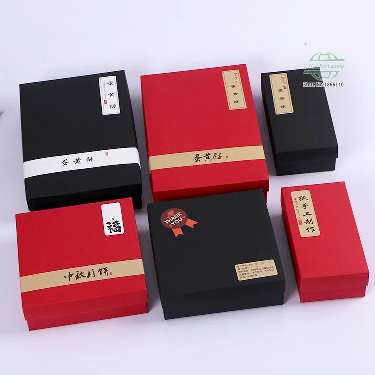 3 Size Red and Black Cake Paper Box Biscuit Cookies Box Baking Candy Gift Paper Boxes 100pcs\lot Free shipping