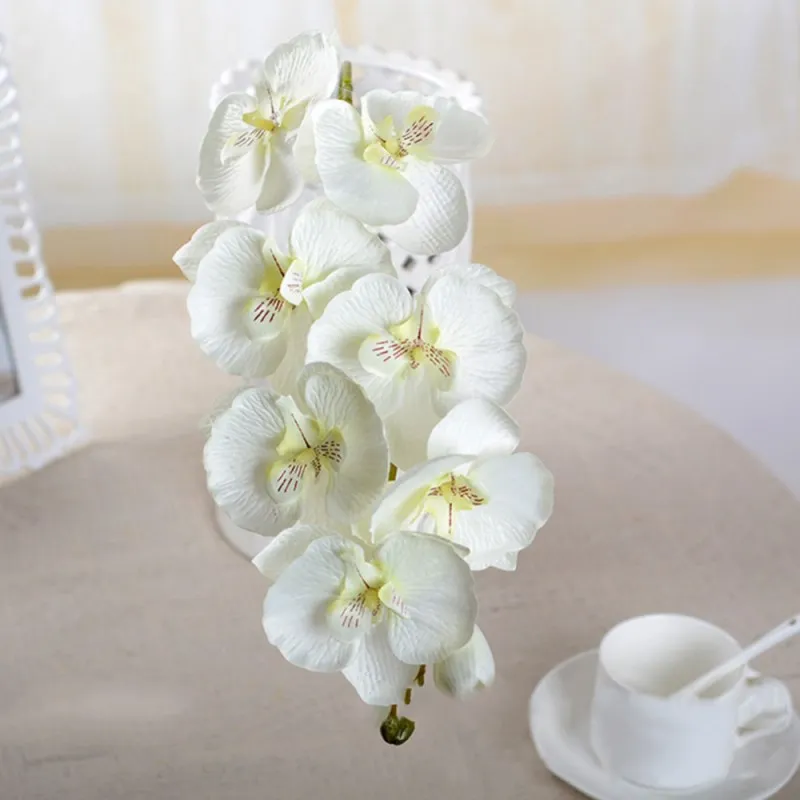 Imagem -04 - Upscale Phalaenopsis Flores Artificiais Faça Você Mesmo Orquídea Borboleta Artificial Buquê de Flor de Seda Decoração de Casa de Casamento 100 Pcs