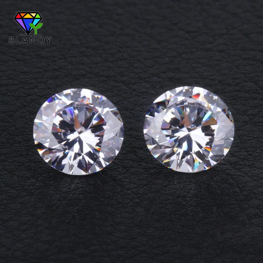 100pcs/lot 0.8-3.0mm AAAAA Round European Star Cut CZ Stone Loose Synthetic White Cubic Zirconia Stone For Jewelry