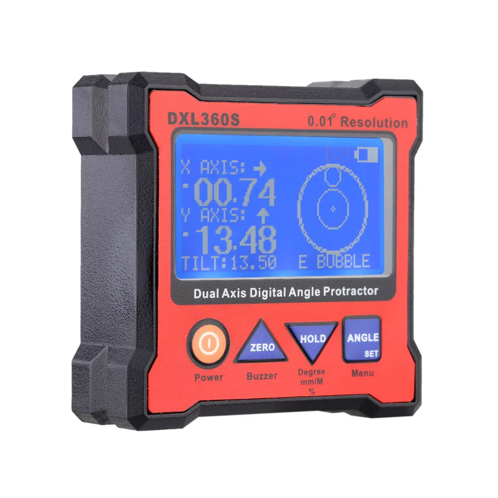 

Dual Axis Angle Protractor Dual-axis Digital Display Level Gauge With 5 Magnetic Sides Diagnostic Tool Protractor High Quality