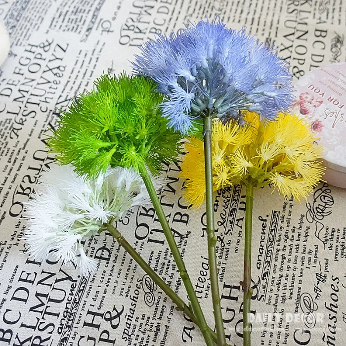 Imagem -06 - Silicone Grande Artificial Dandelion Casamento Flor Refrescante Falso Taraxacums Pastoral Acanthosphere Peças de Alta Qualidade 100