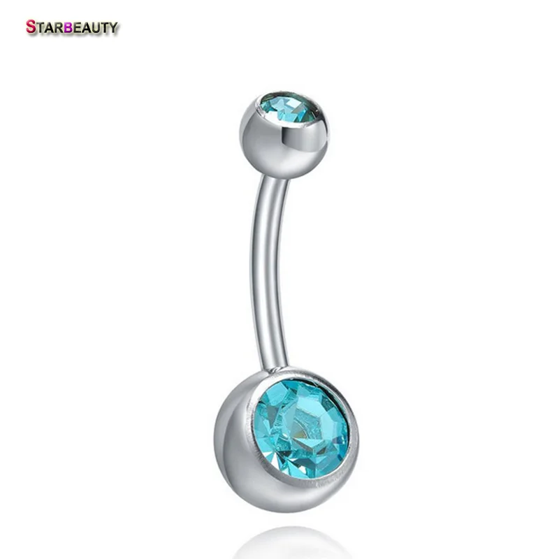 Starbeauty 1Pc Round Crystal Navel Piercing Nombril Sexy Belly Button Rings Earring Belly Piercing Ombligo Body Jewelry Women