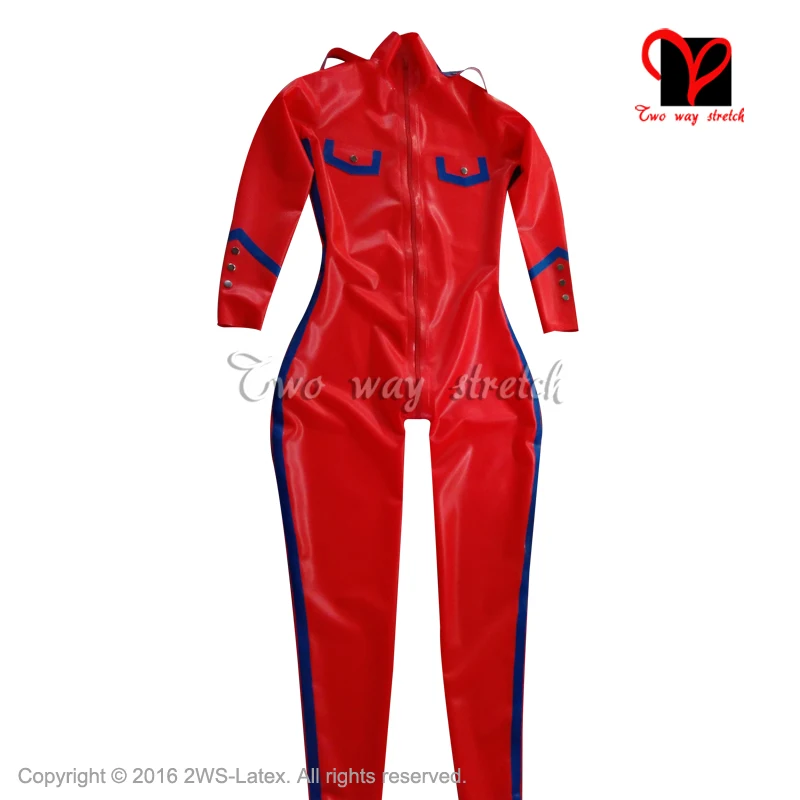 

Sexy Military Latex Body Suit Front Zipper With Pocket Flap Rubber Catsui Jumpsuit Unitard Overall Bodysuit Zentai Lt-073