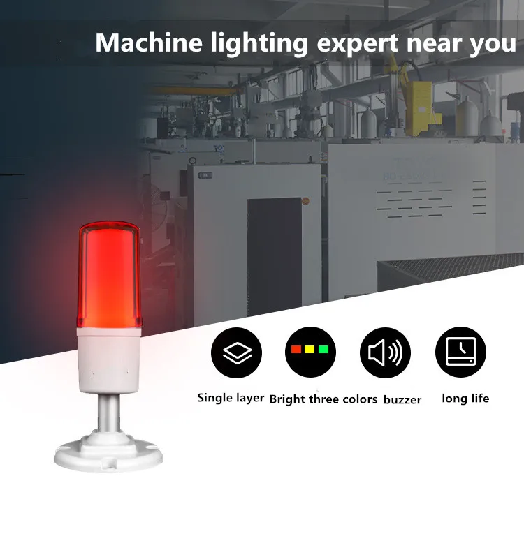 New Led 3 Color In 1 layer Indicator Light 24V Warning Light Workshop Machine Signal Buzzer Alarm Caution Safety Warning Light