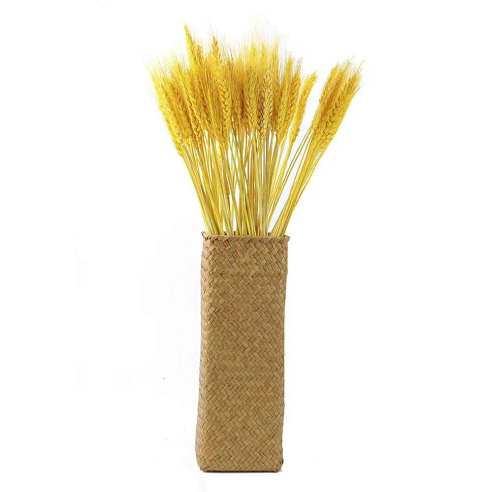 

100Pcs Real Wheat Natural Dried Flowers Wedding Party Decoration Craft Scrapbook Diy Home Decoration Wheat Bouquet Photo Props