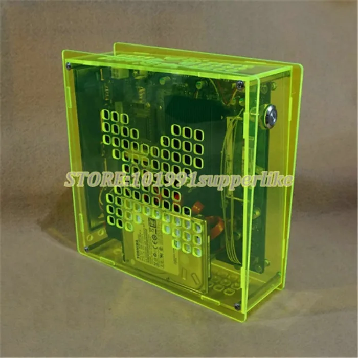 Caja de ordenador HTPC para placa base de control Industrial, carcasa transparente Simple, mini-itx