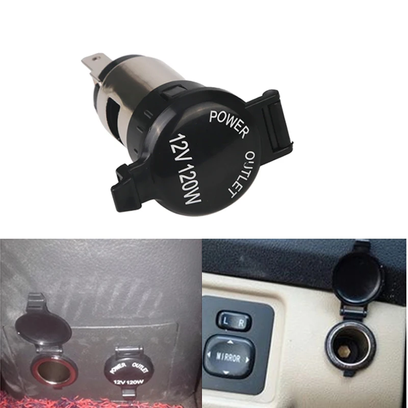 

Black 120W 12V car Cigarette Lighter Power Socket Plug Outlet Parts for Car Motorcycle Motorbike Truck Accessories