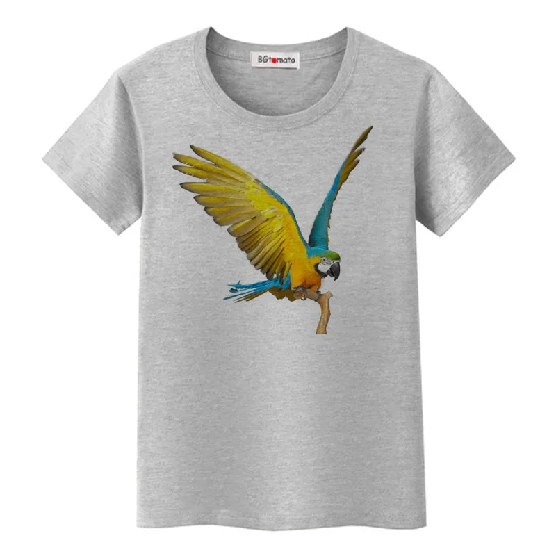 BGtomato New arrival Flower parrot 3D tshirt Popular style funny shirts women Hot sale brand new casual top tees