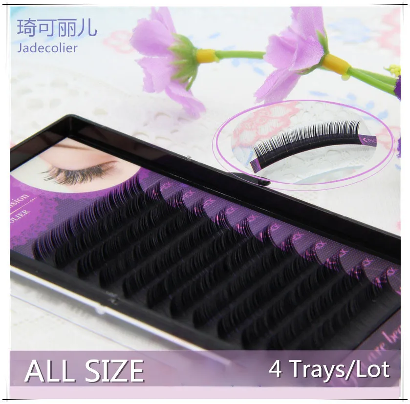 

New 4 trays/lot C D Curl synthetic mink eyelash extension high quality Professional individual false eyelash beauty makeup tool