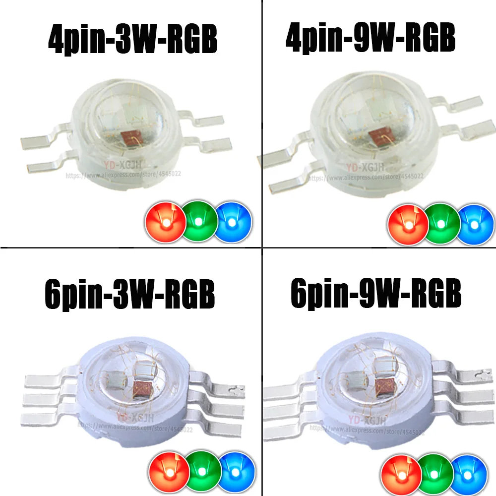 High Power LED Chip RGB RGBW RGBWW RGBWY 3W 4W 5W 6W 15W Colorful For DIY molding LED Stage Light Source Beads