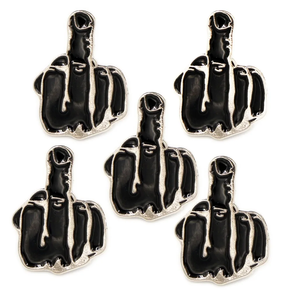 LOTS 5pcs One Finger FXXXK Salute Lapel Pin Badge Up Yours Symbol fans Gifts Jewelry 2.2 X 1.7 CM