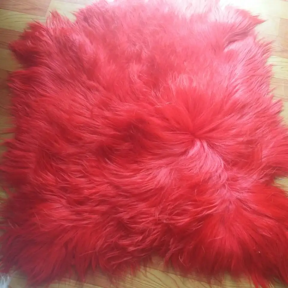 Kidassia Long Straight Goat Fur Plate Real FurRug