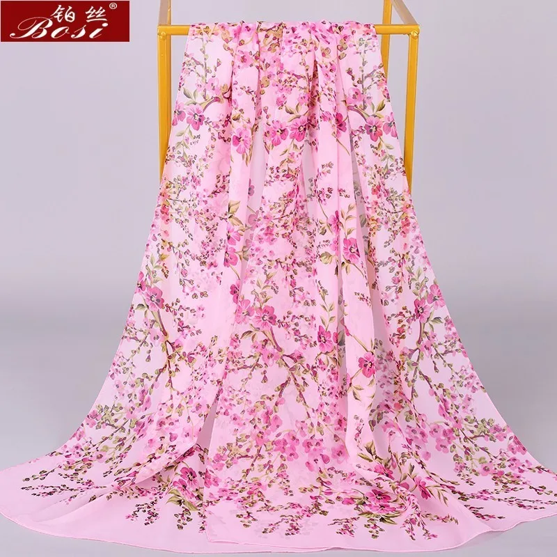 Chiffon sciarpa di inverno scialle schal sciarpe poncho donne sciarpe etnico grande fiore hijab sciarpe delle signore di lusso retrò schal160 * 60