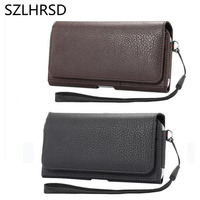 SZLHRSD Men Belt Clip Leather Pouch Waist Bag Phone Cover HomTom H10 Meiigoo M1 Doogee S55 Lite Phone Cases Cell Phone Accessory