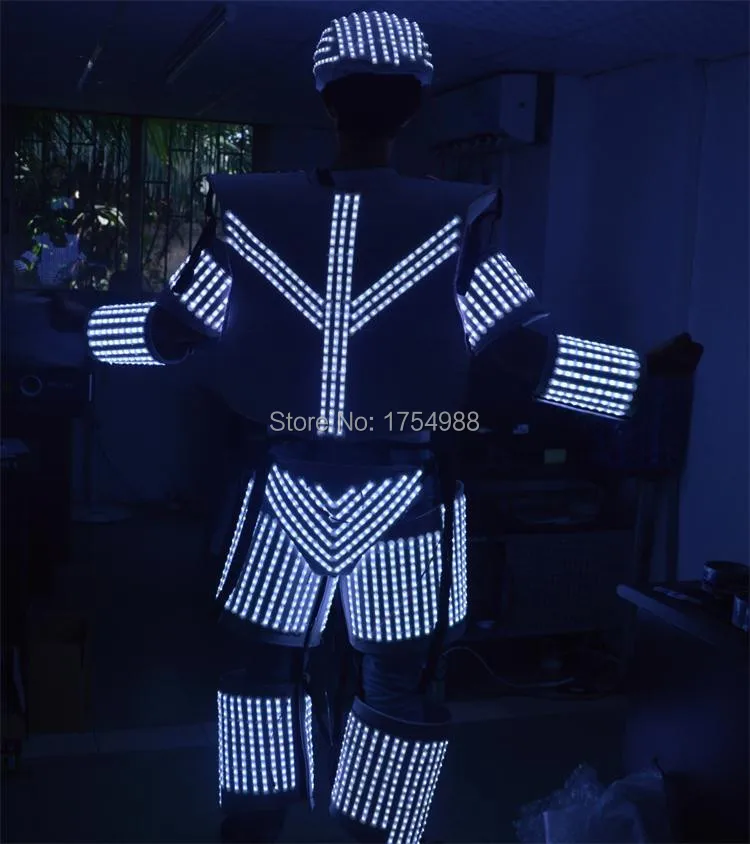 free shipping War  led light Clothing robot suit LED robot dance costume Night Clubs Event Party Supplies el led light up Robot