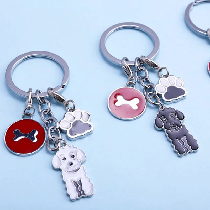 Keychain  Jewerly Shih Tzu Dog Pendant Key Chains For Women Men Girls Metal Alloy Pet Dog Bag  Charm Car Key Ring Holder