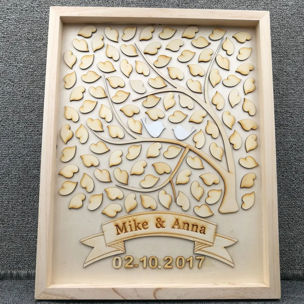 

Customize Love Tree Personalized Guest Books Opening Ceremony Book alternative hanging heart Wedding guest book Favors And Gifts