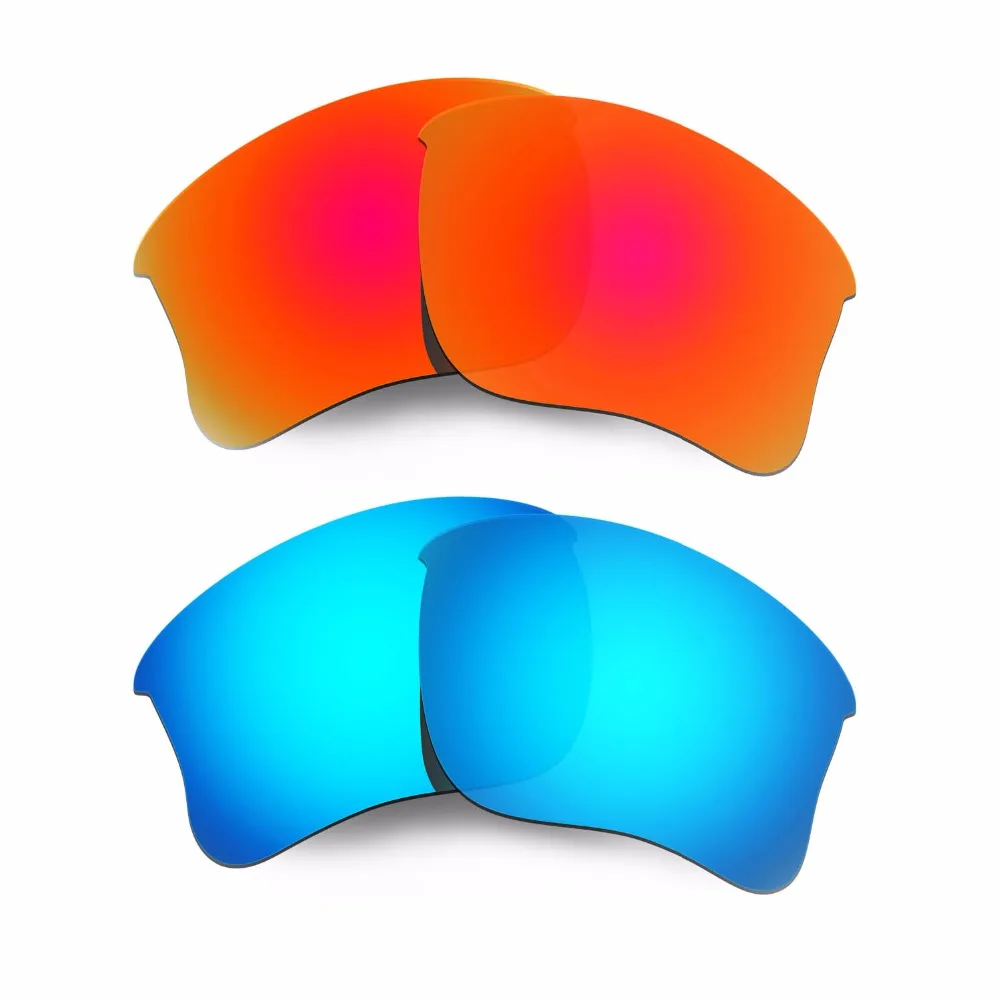 

2 Pairs For Flak Jacket XLJ Polarized Replacement Lenses Blue & Red 100% UVA & UVB Protection