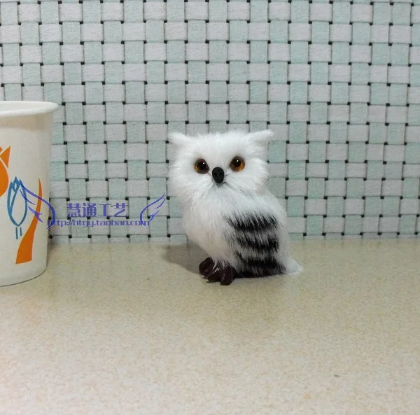 8x7x6 cm owl toy polyethylene & furs resin handicraft,decoration baby toy Christmas gift d374