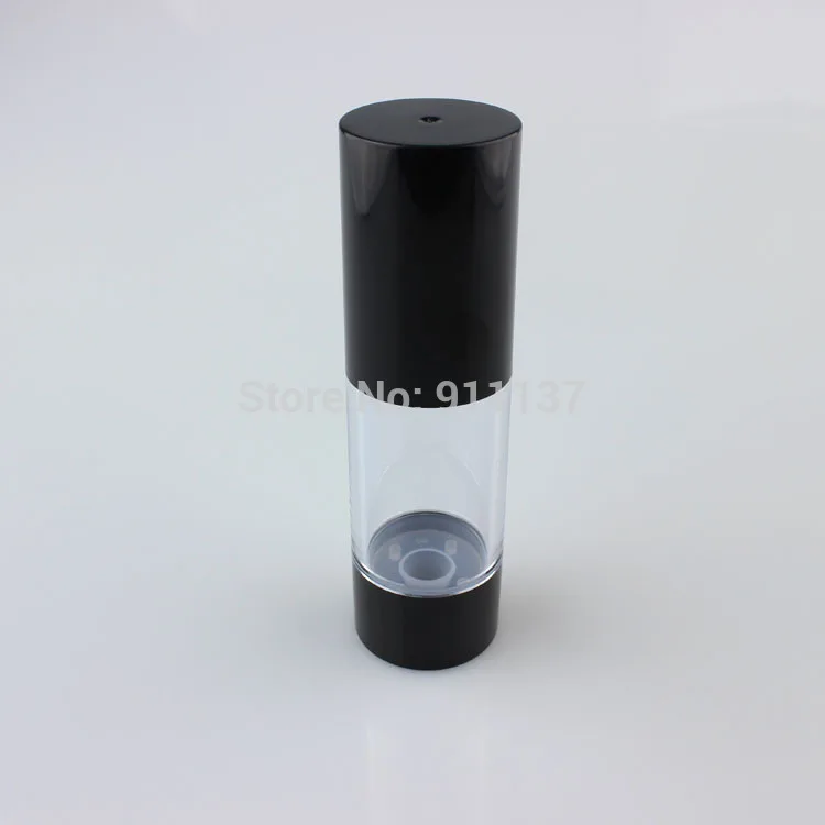 

50PCS-30ML Airless Bottle,Black PP Plastic Lotion Sub-bottling With Bayonet Style Vacuum Pump, round Sample Serum Bottle